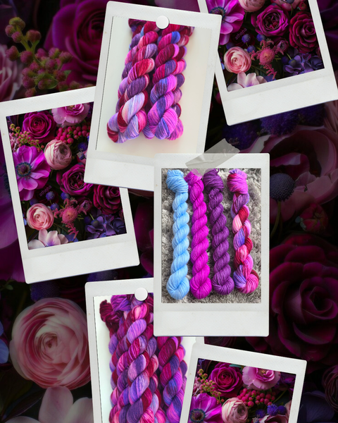 écheveaux de laine fingering mérinos nylon couleur nuances florales