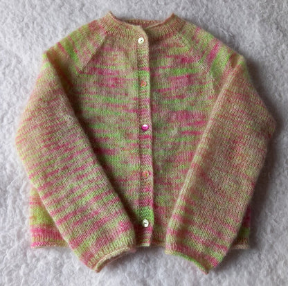 Mohair et Soie "Pistache Framboise"