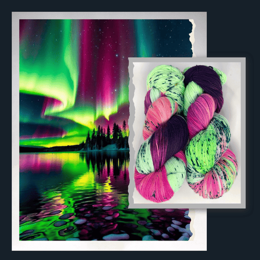 laine à chaussette fingering mérinos nylon teinte à la main couleur nuit boréale